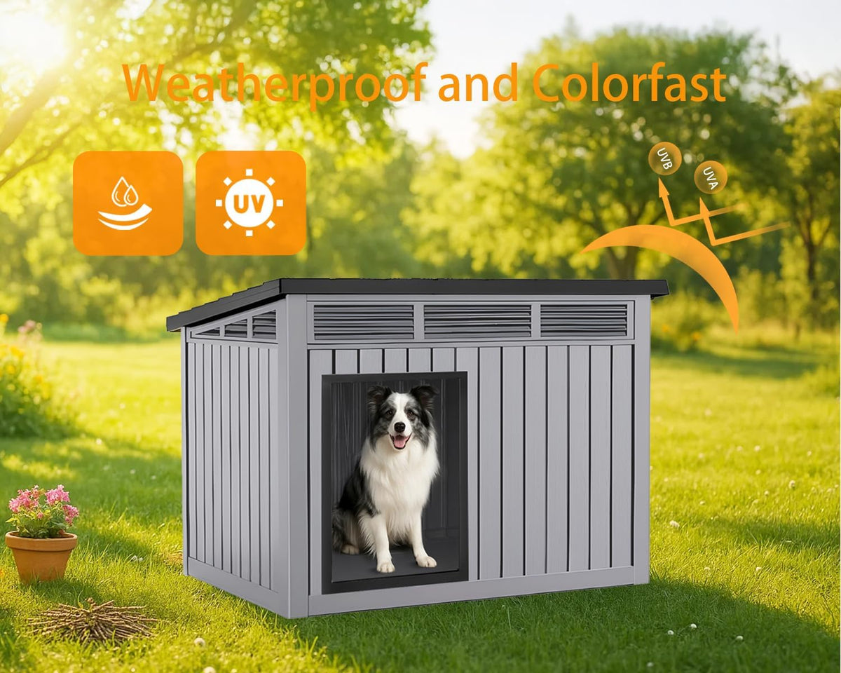 vixzen dog house outdoor & indoor, medium size shown in use