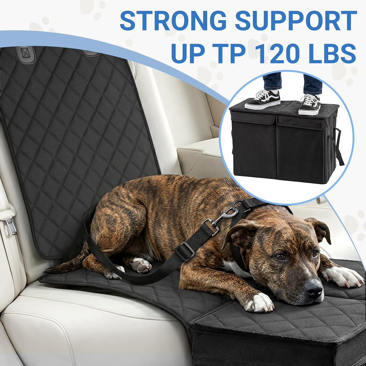 dog car seat extender with seat cover, front, package contents