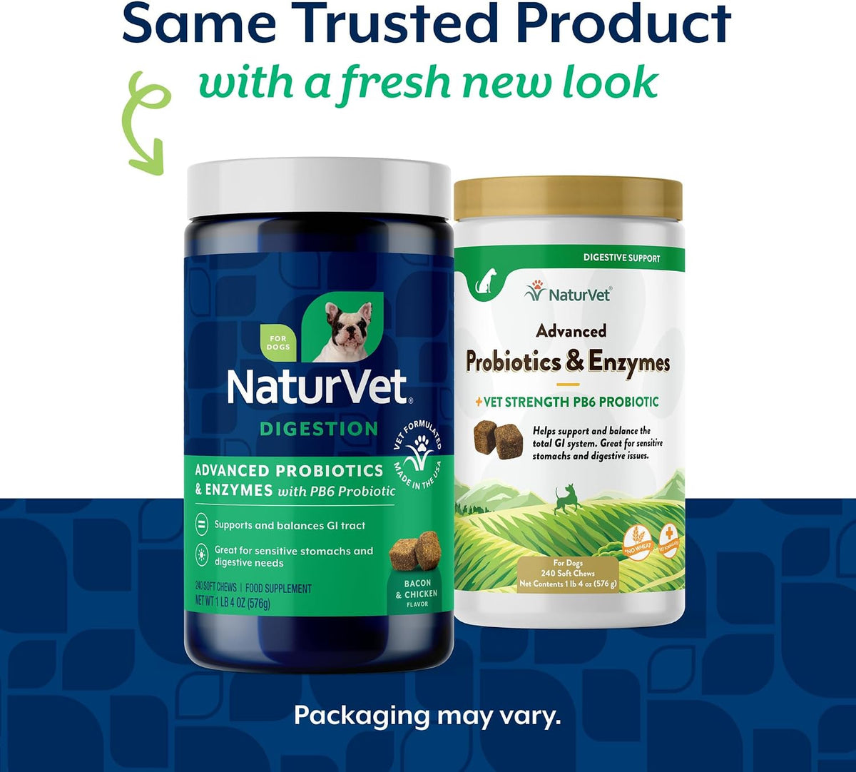 naturvet advanced probiotics & enzymes dog supplement shown in use