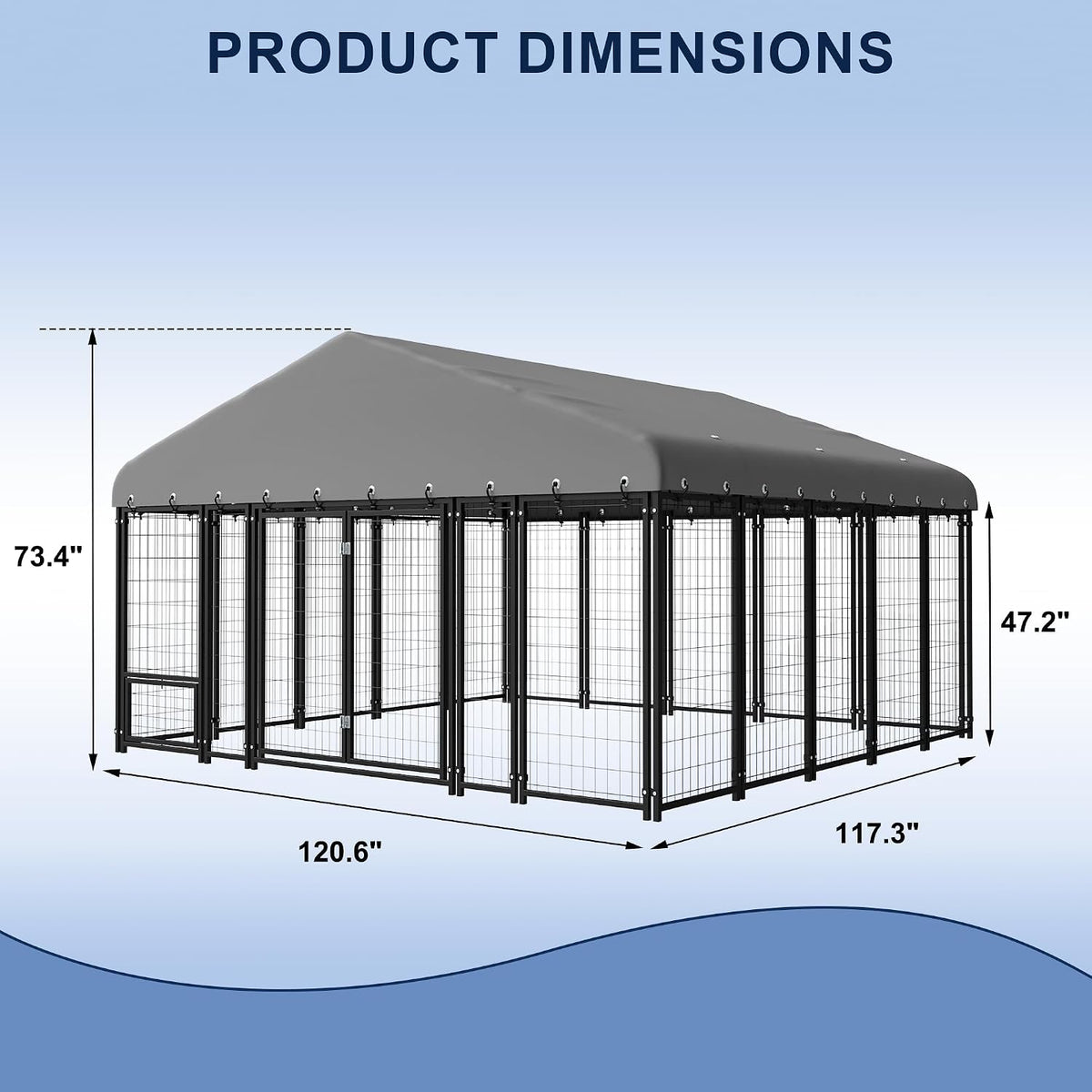 10x10ft dog kennel outside double door large dog shown in use