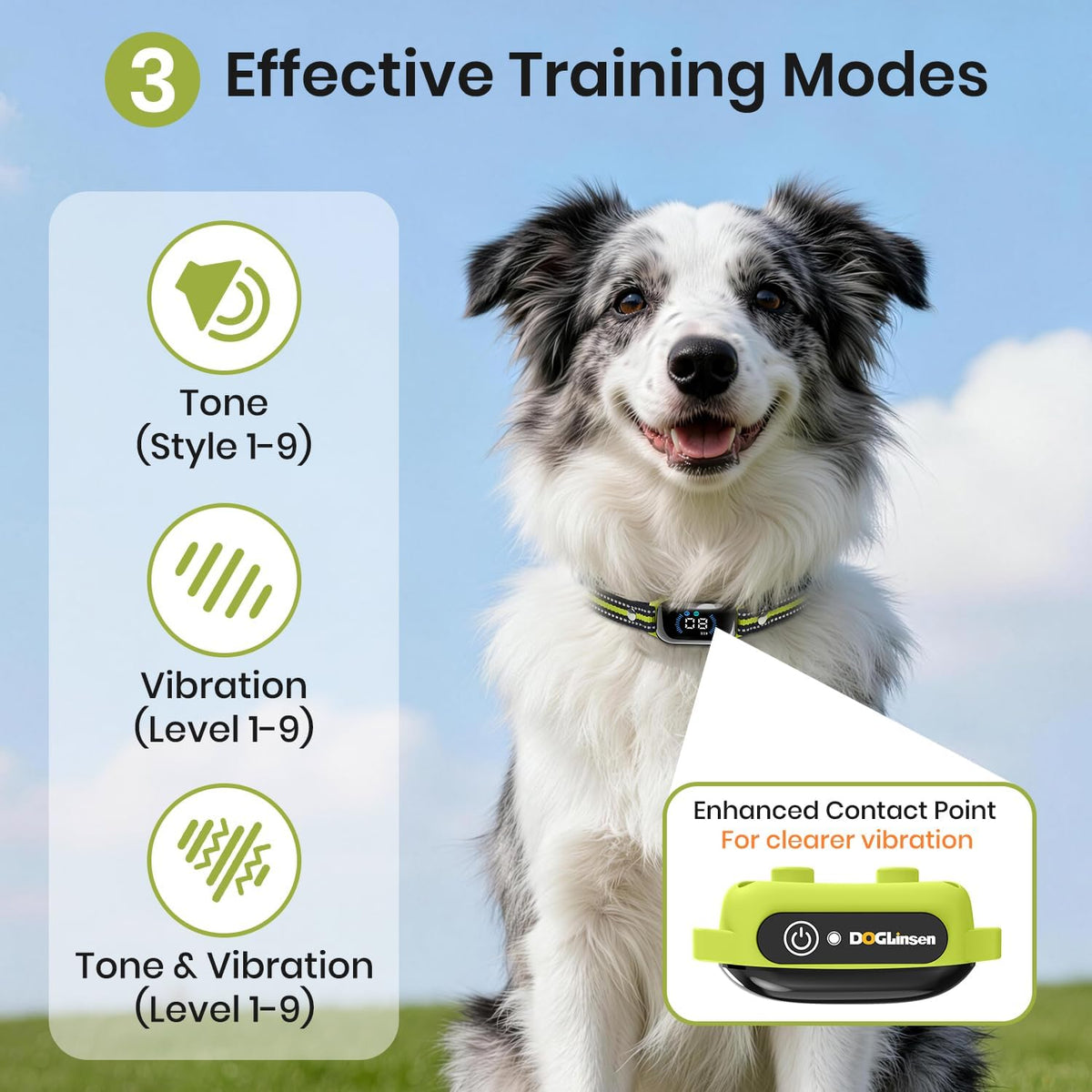 no shock dog training collar - safe and, close-up detail