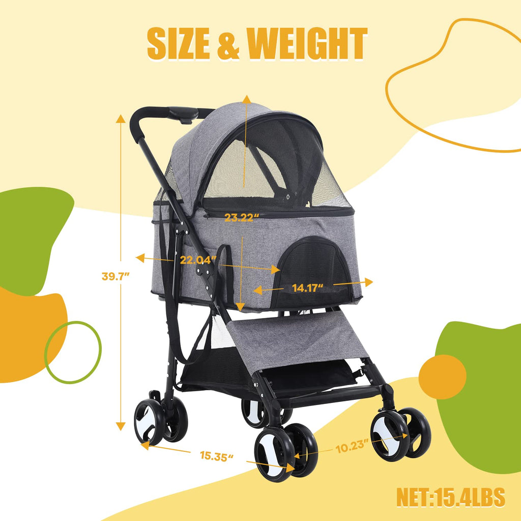 dog stroller 3-in-1 folding dog stroller for medium on a desk or shelf