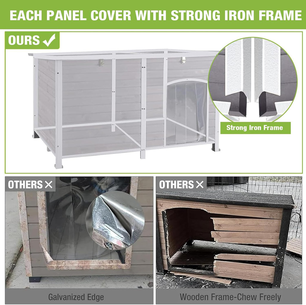heated dog house outdoor 59.1" extra large 100%, side view