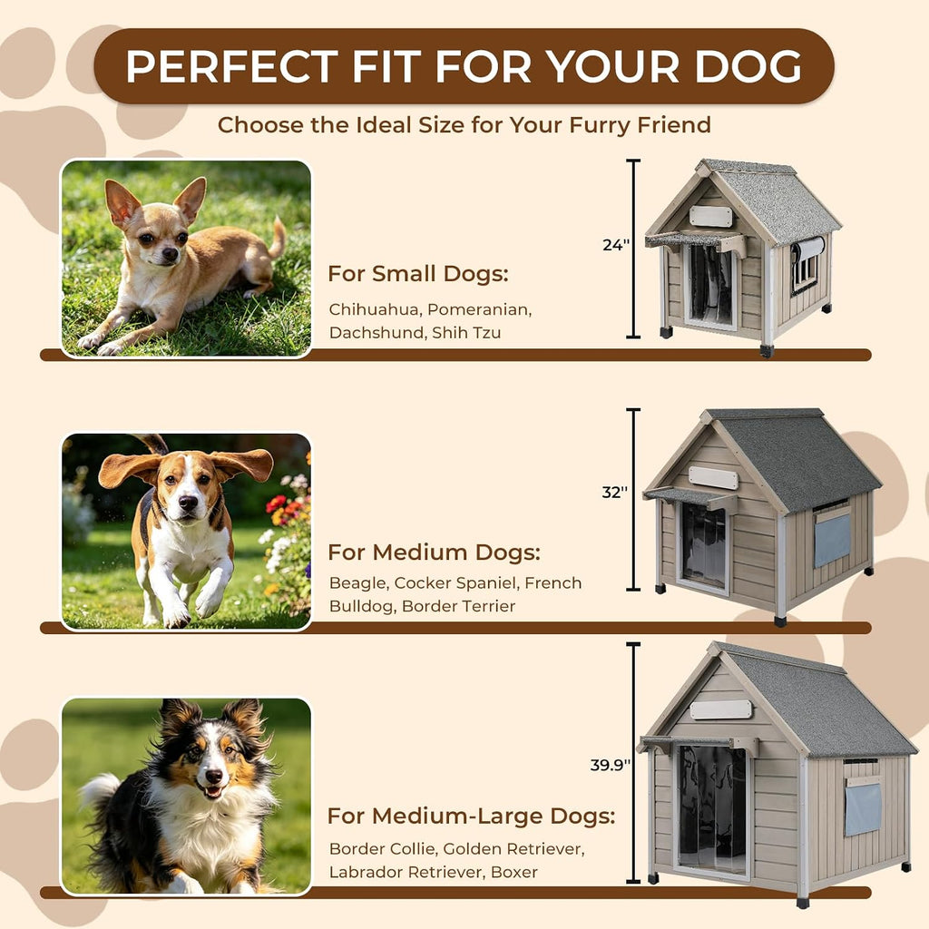 weatherproof wooden dog house outdoor for medium‑large dogs, package contents