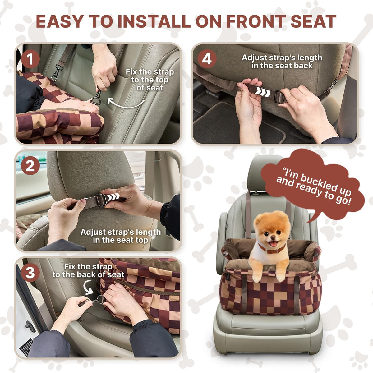 burgeonnest dog car seat for small dogs up, close-up detail