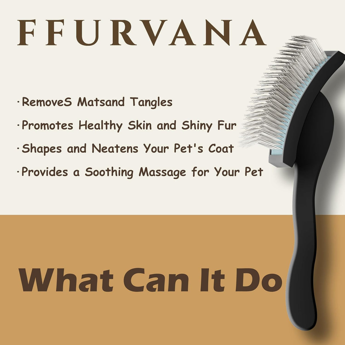 slicker brush for dogs – professional long pin shown in use