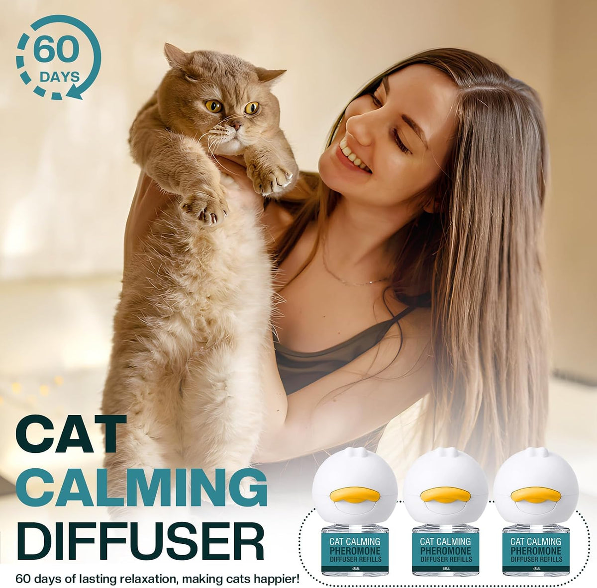 cat calming diffuser 6 in 1 multicat calming shown in use