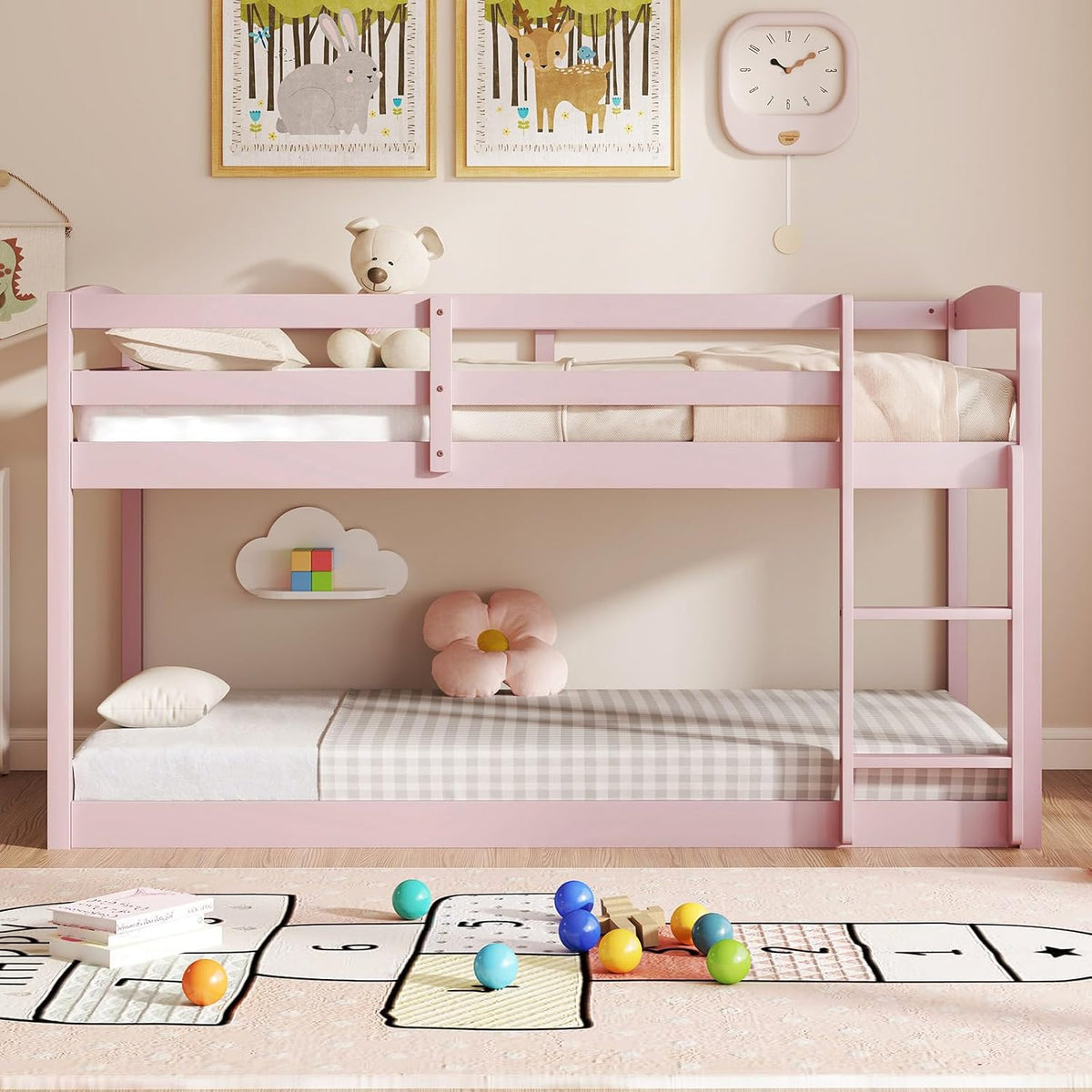 mat expert bunk bed twin over twin, low, package contents