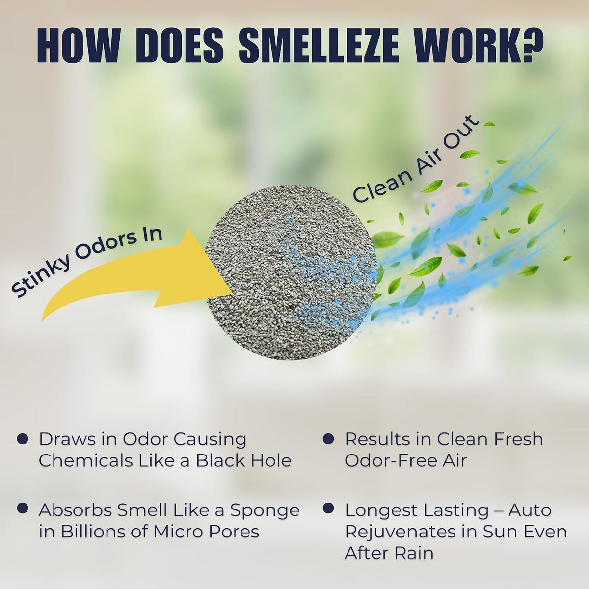 smelleze animal waste & manure smell removal granules, side view