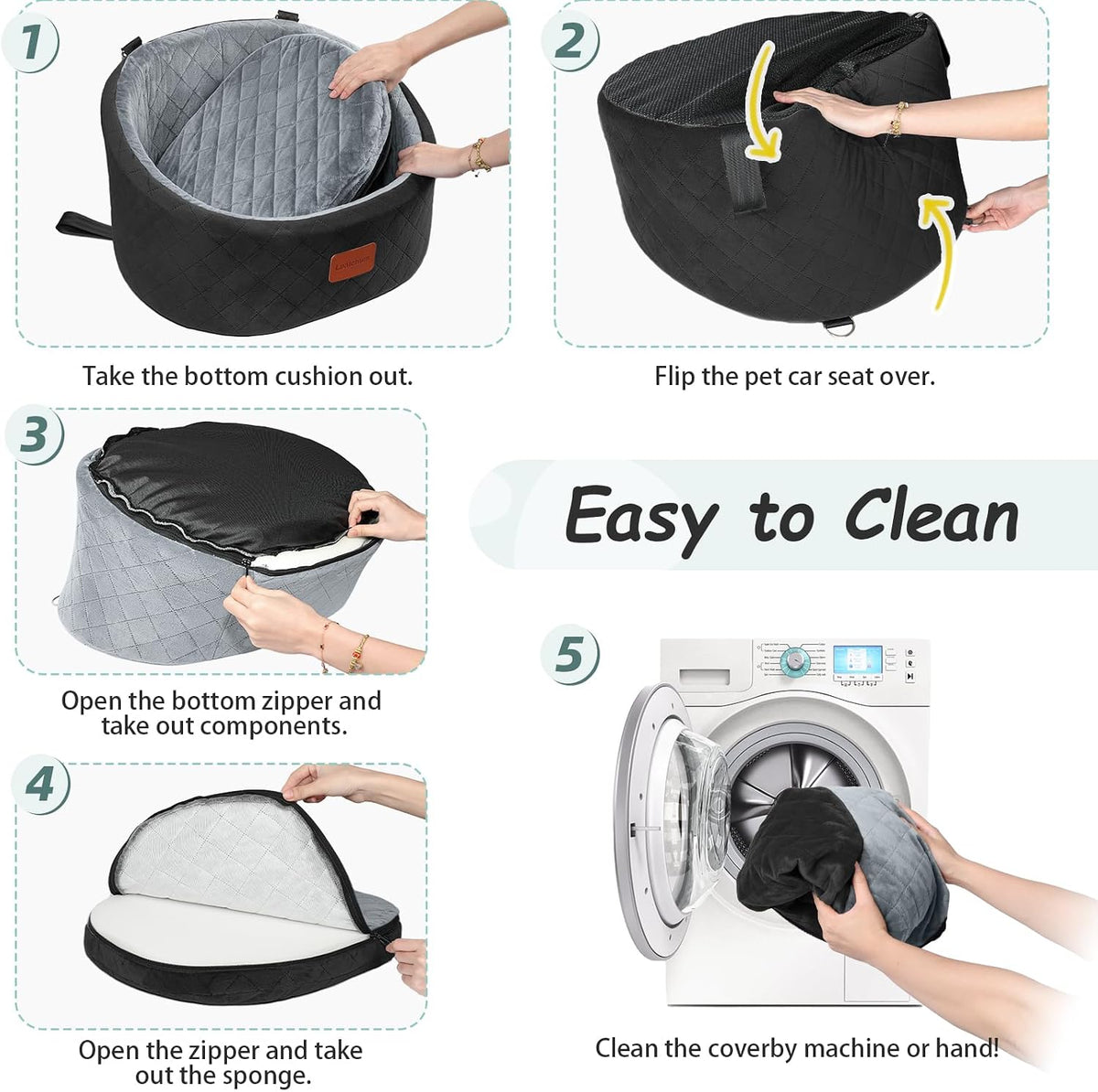 lealchum dog car seat for small dogs up, package contents