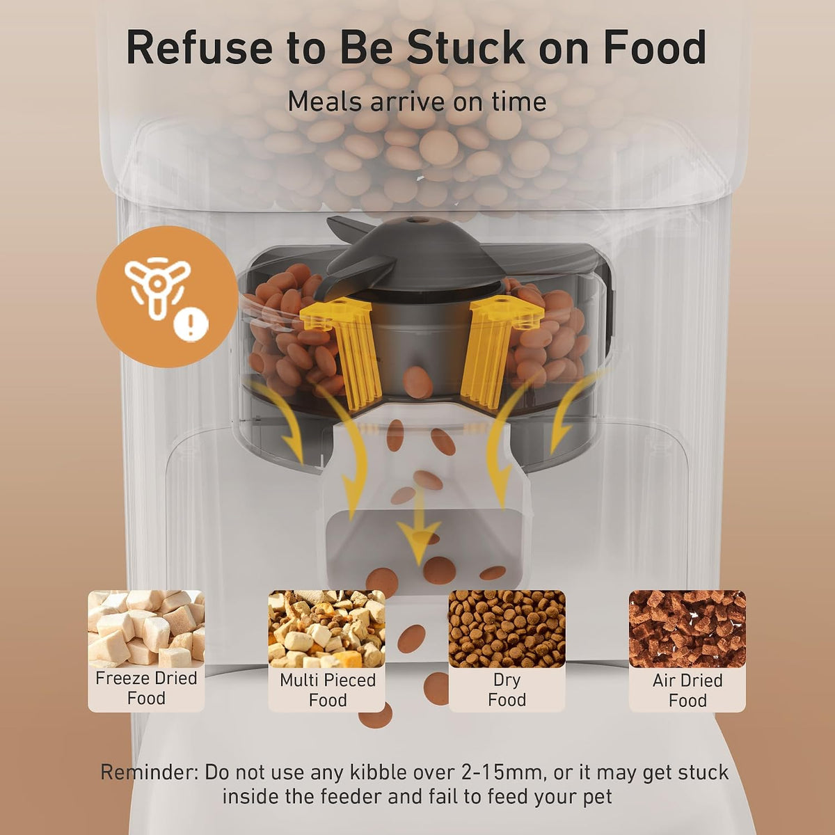 automatic cat feeder - 7l/29 cups cat food, side view