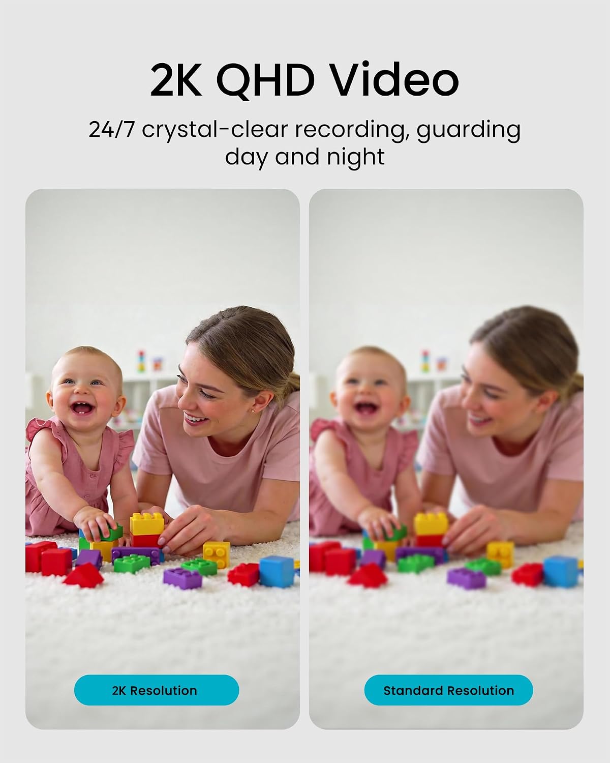 youkey 2k indoor secuirty camera, 360° view baby, close-up detail