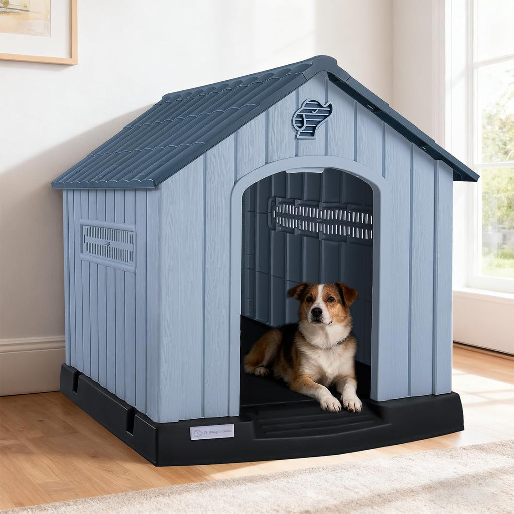 lemberi large plastic dog house for medium large on a desk or shelf