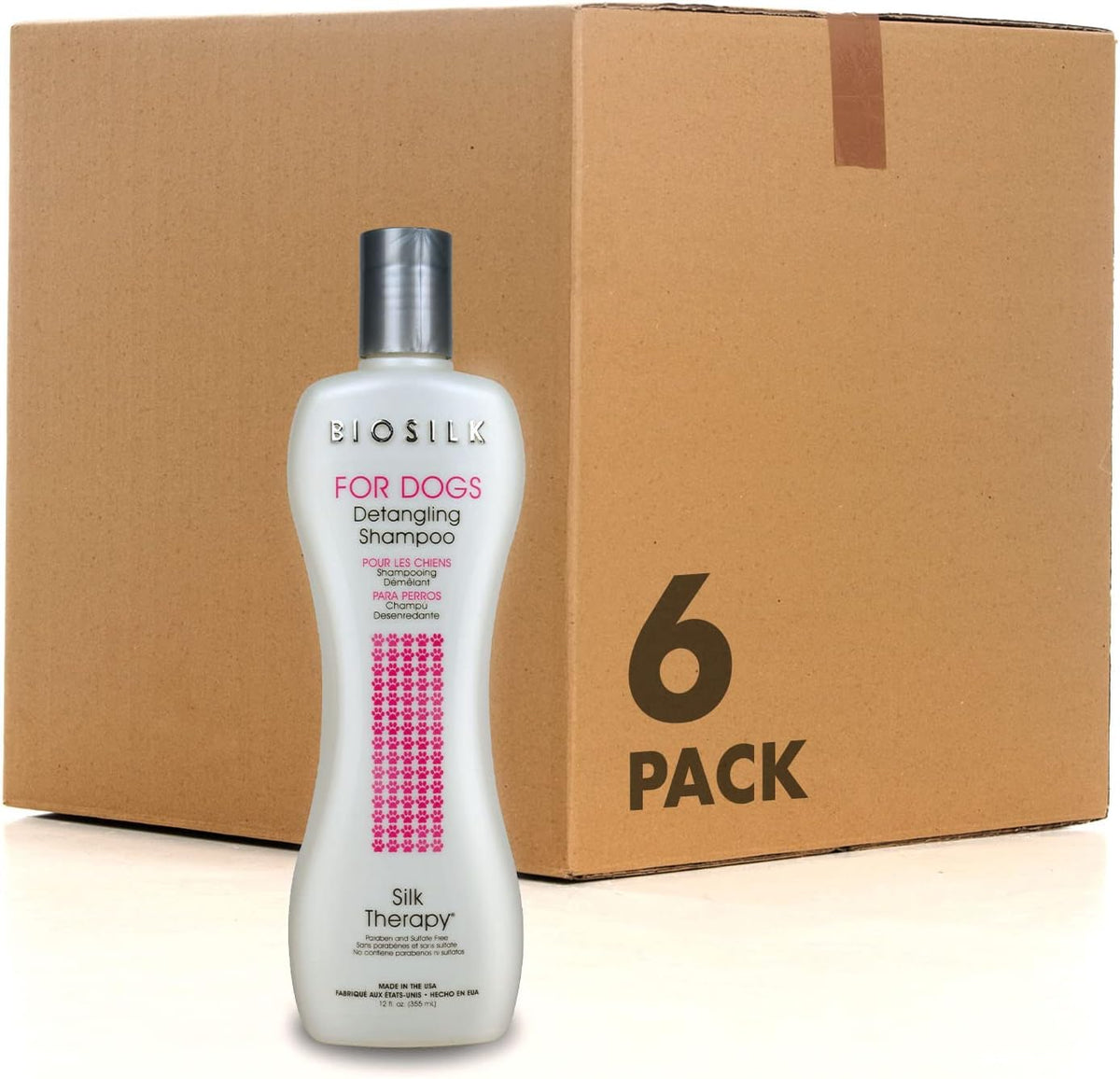 biosilk for dogs silk therapy detangling dog shampoo, main product view