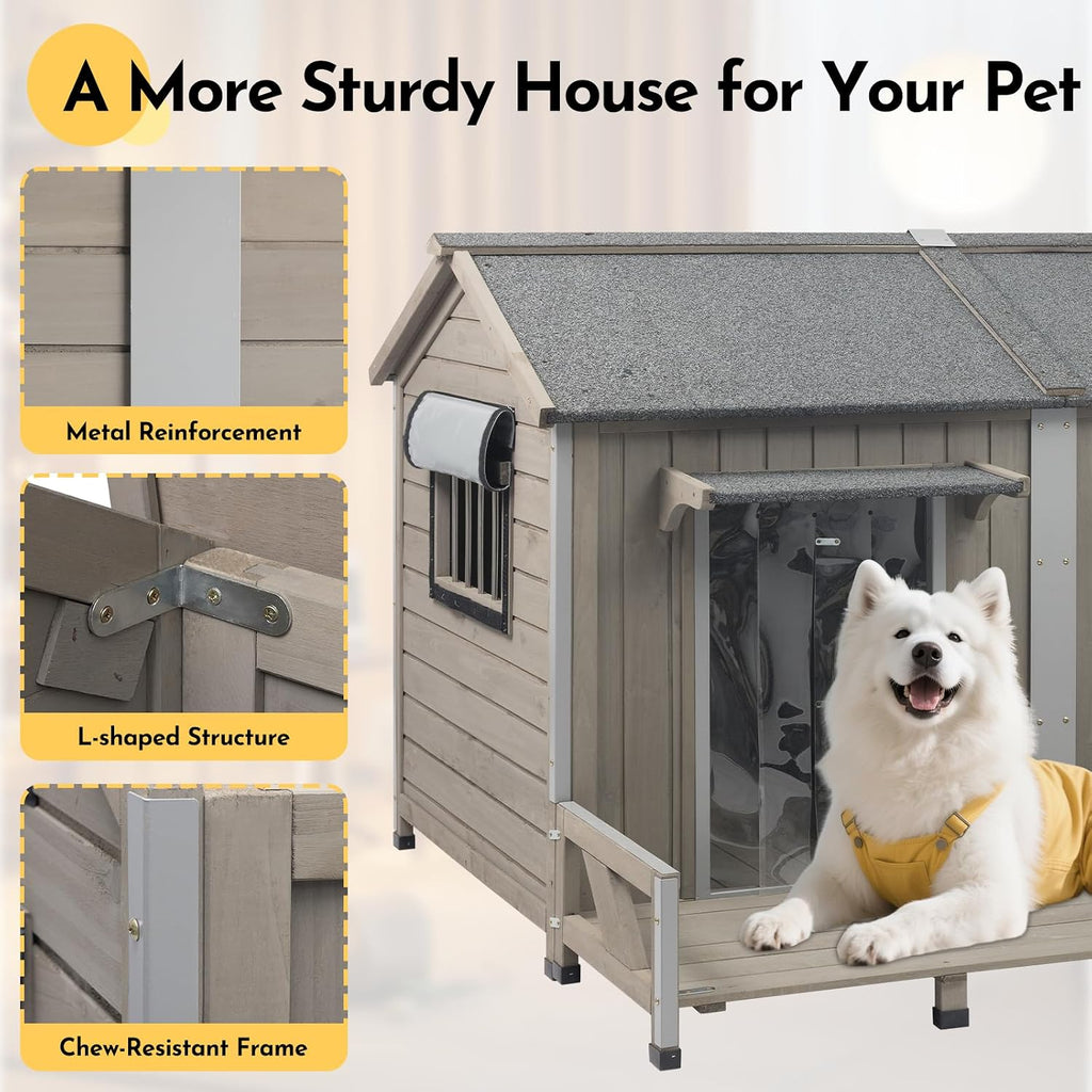 59''l extra large dog house with 2 doors on a desk or shelf