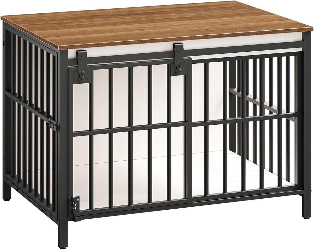 hoobro dog crate furniture with sliding barn door, view 9