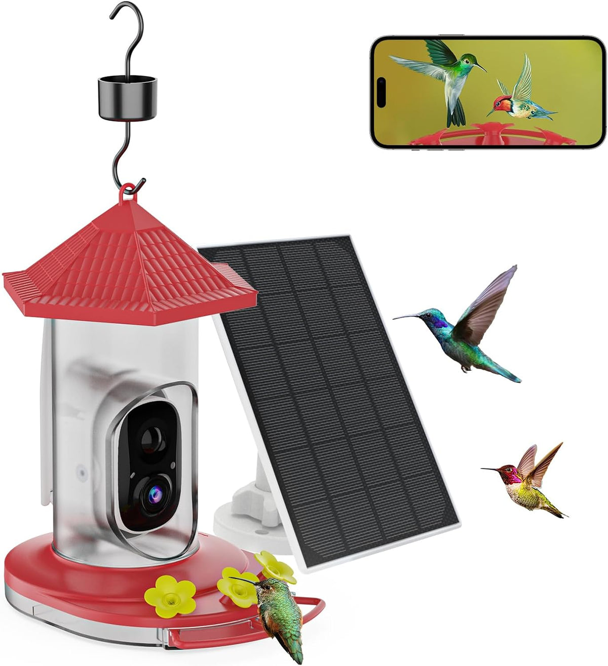 smart hummingbird feeder with camera, wireless bird feeders, main product view