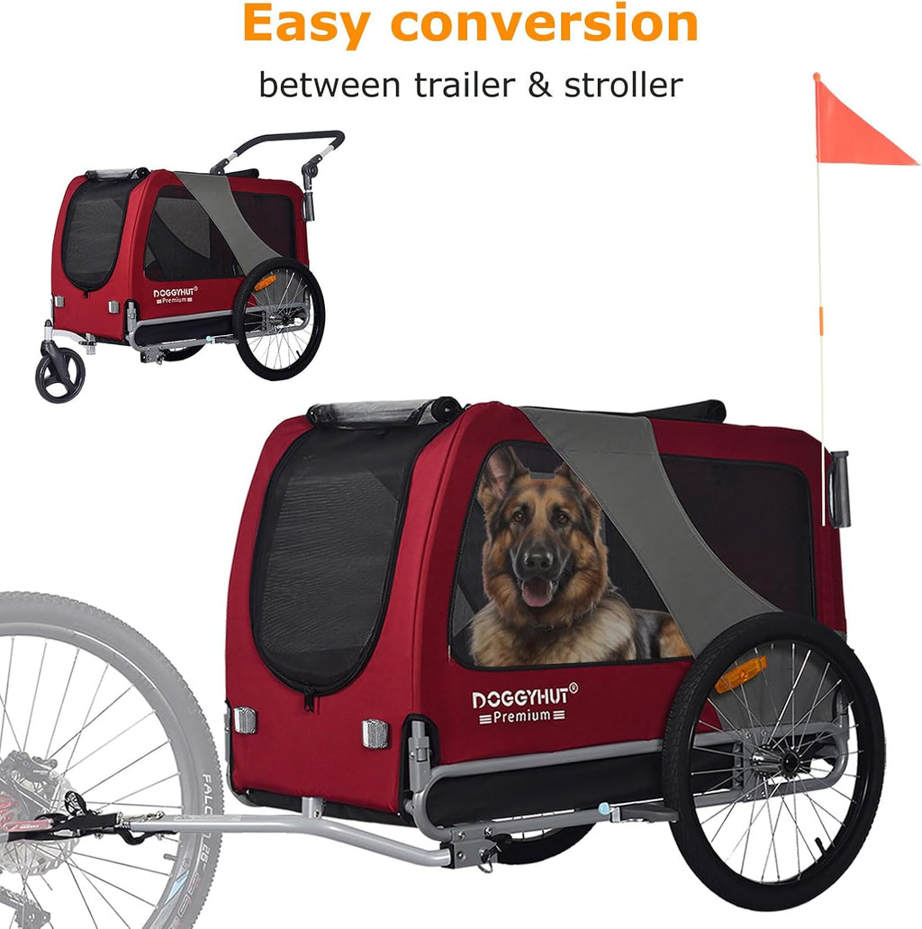 doggyhut® premium x large pet bike trailer &, view 9