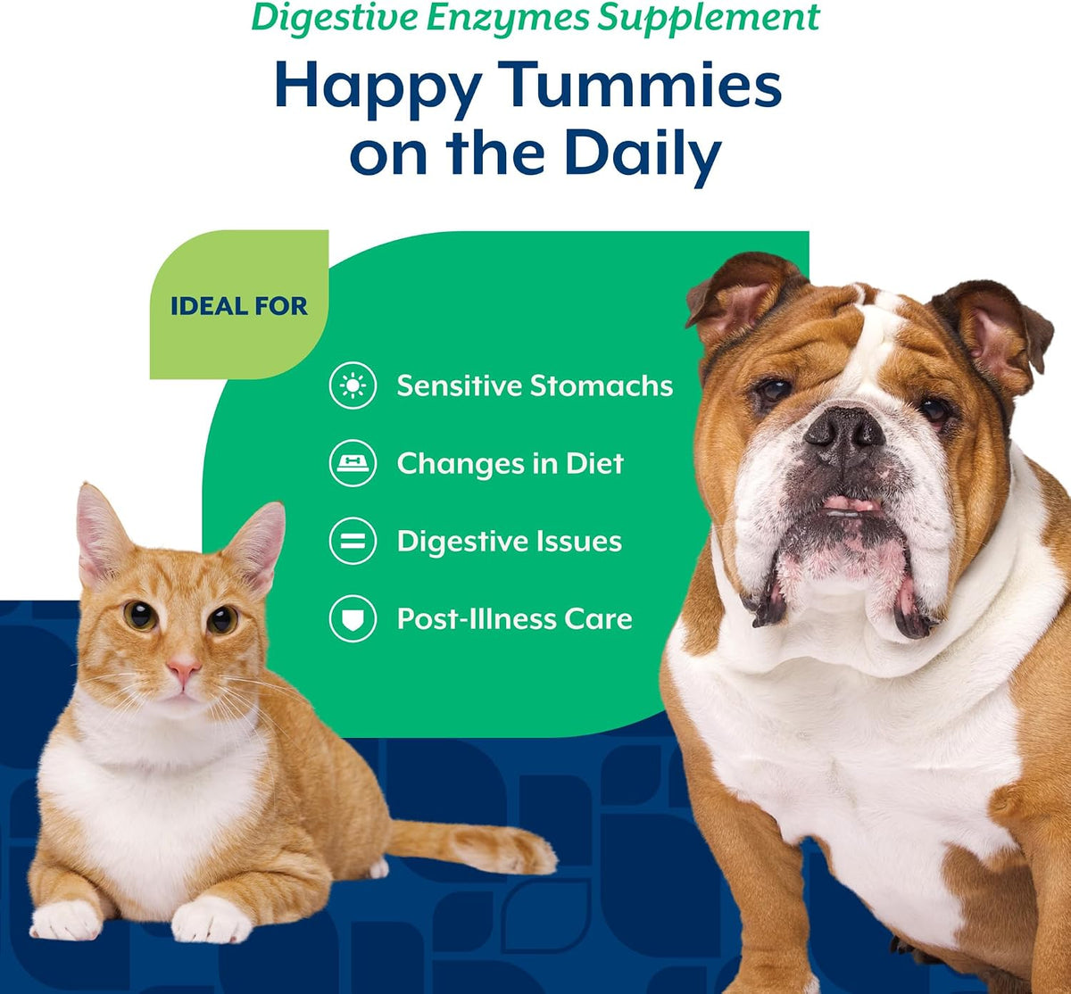 naturvet digestive enzymes with pre & probiotic for, side view