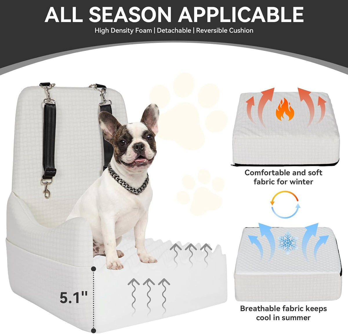 petsfit pet car seat with patented safety system, close-up detail