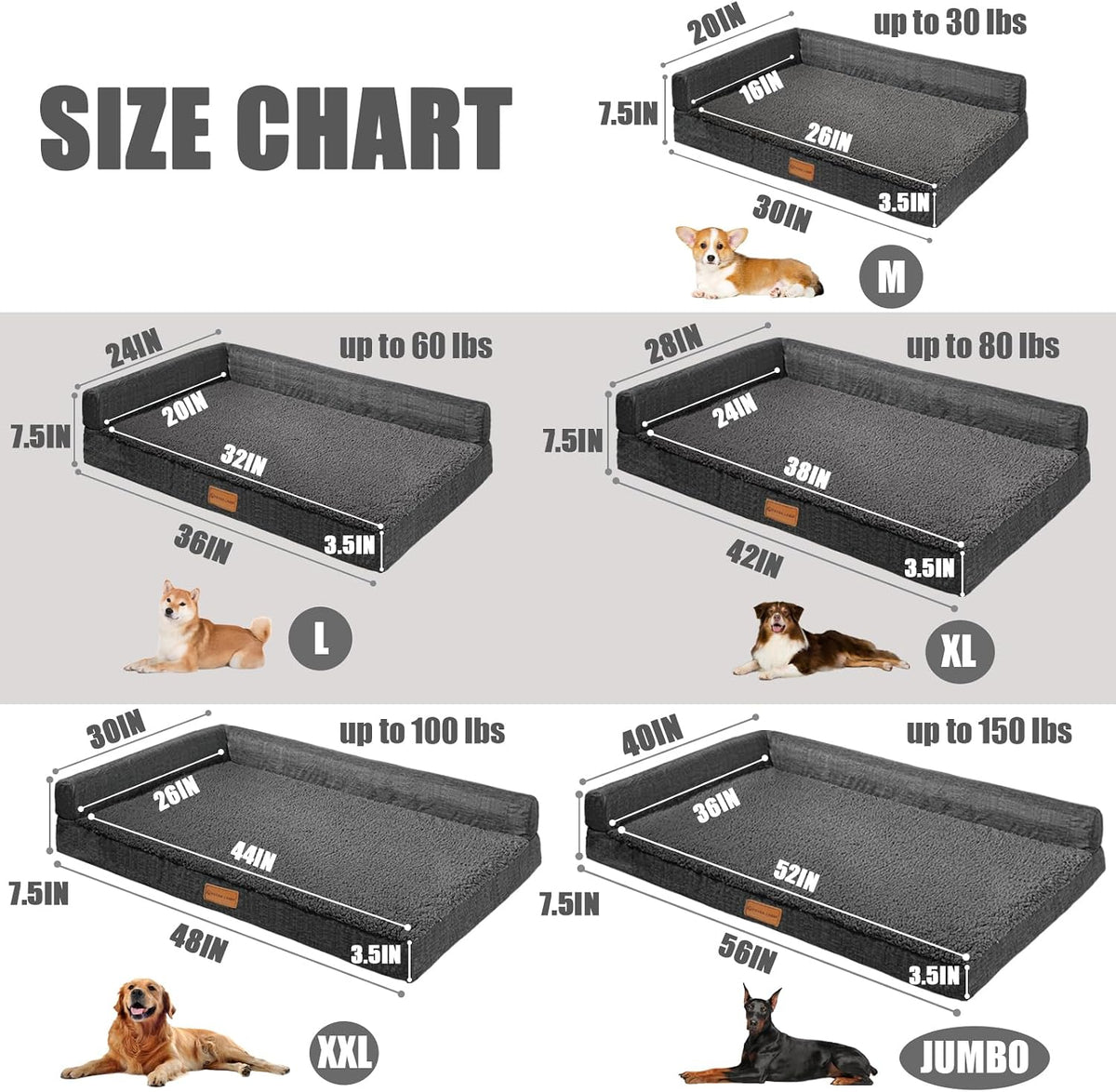 patas lague orthopedic large dog bed washable pet, package contents