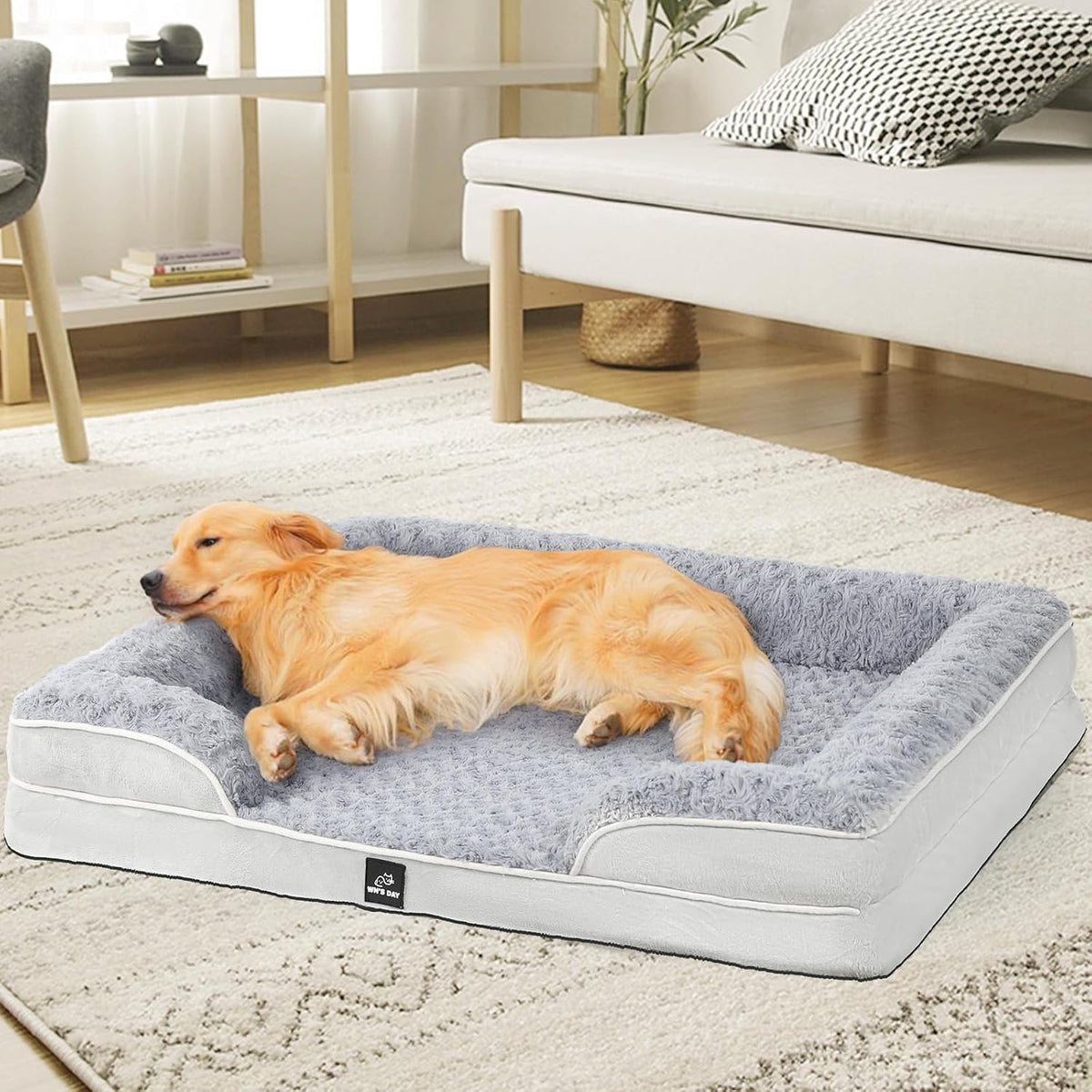 orthopedic dog bed medium size dog, washable dog, front angle view