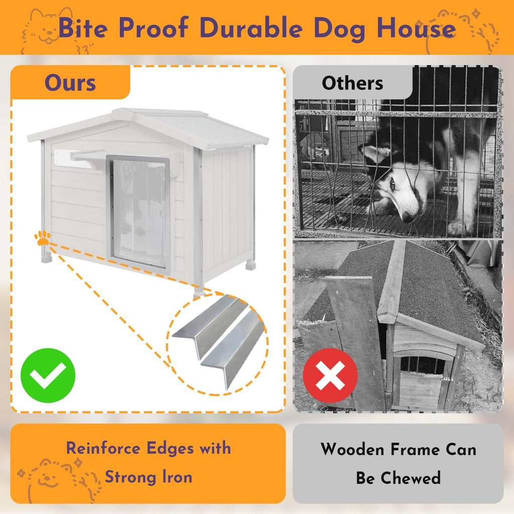 gowoodhut outdoor dog house wooden dog kennel for, close-up detail