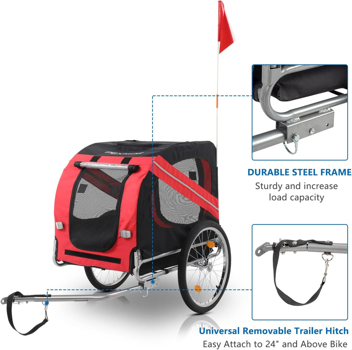 pexmor dog bike trailer, folding pet dog trailer on a desk or shelf