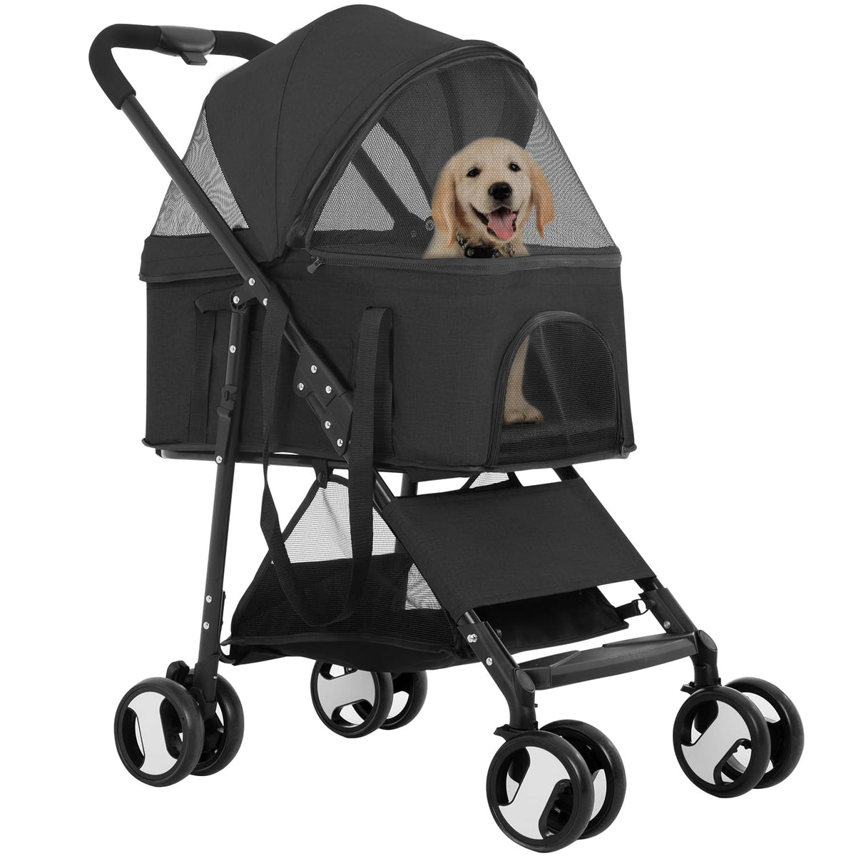 fdw 4-wheels multi-function dog stroller jogger with detachable, main product view