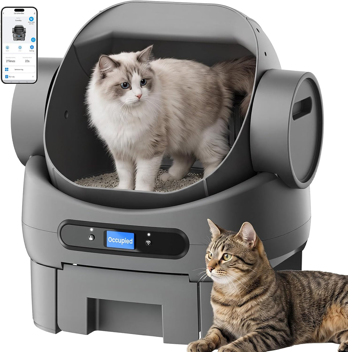 automatic cat litter box, smart self cleaning cat, main product view