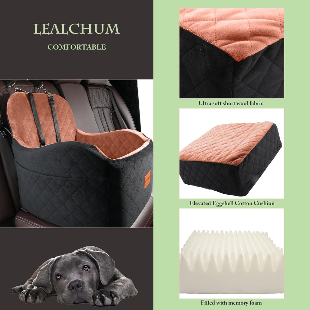 lealchum dog booster car seat for s/m dogs, close-up detail