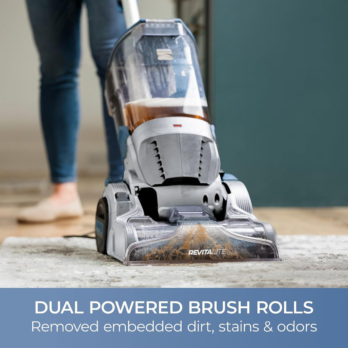 kenmore pet portable carpet cleaner machine with high shown in use