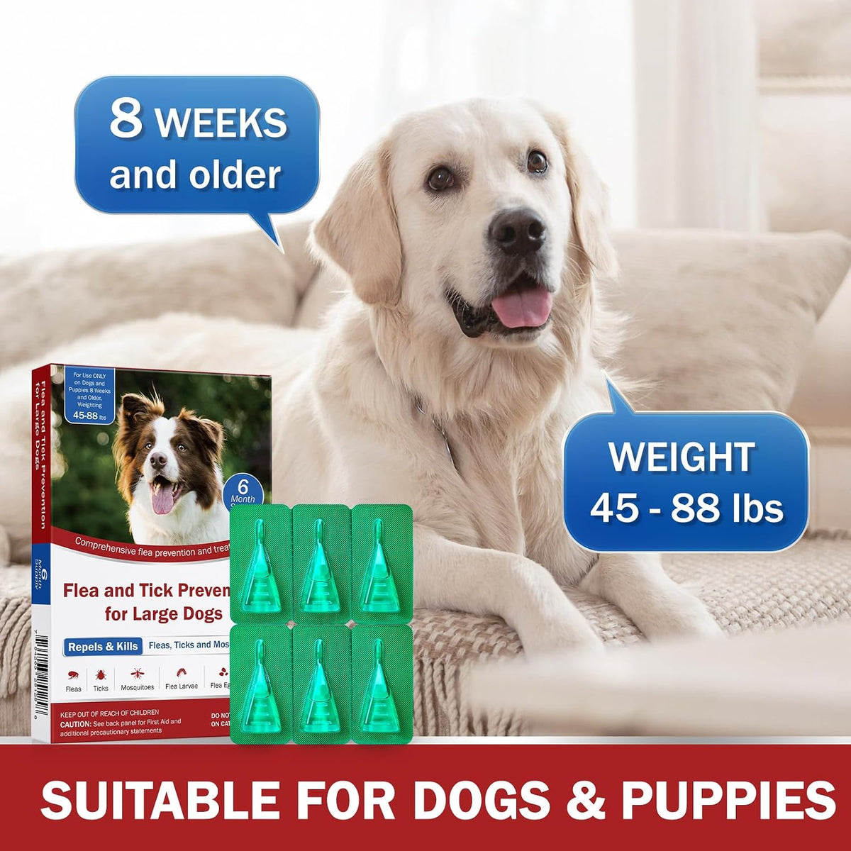 flea and tick prevention for large dogs, flea, side view