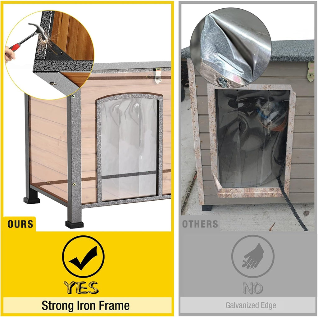 aivituvin heated dog house outdoor with heating pad on a desk or shelf