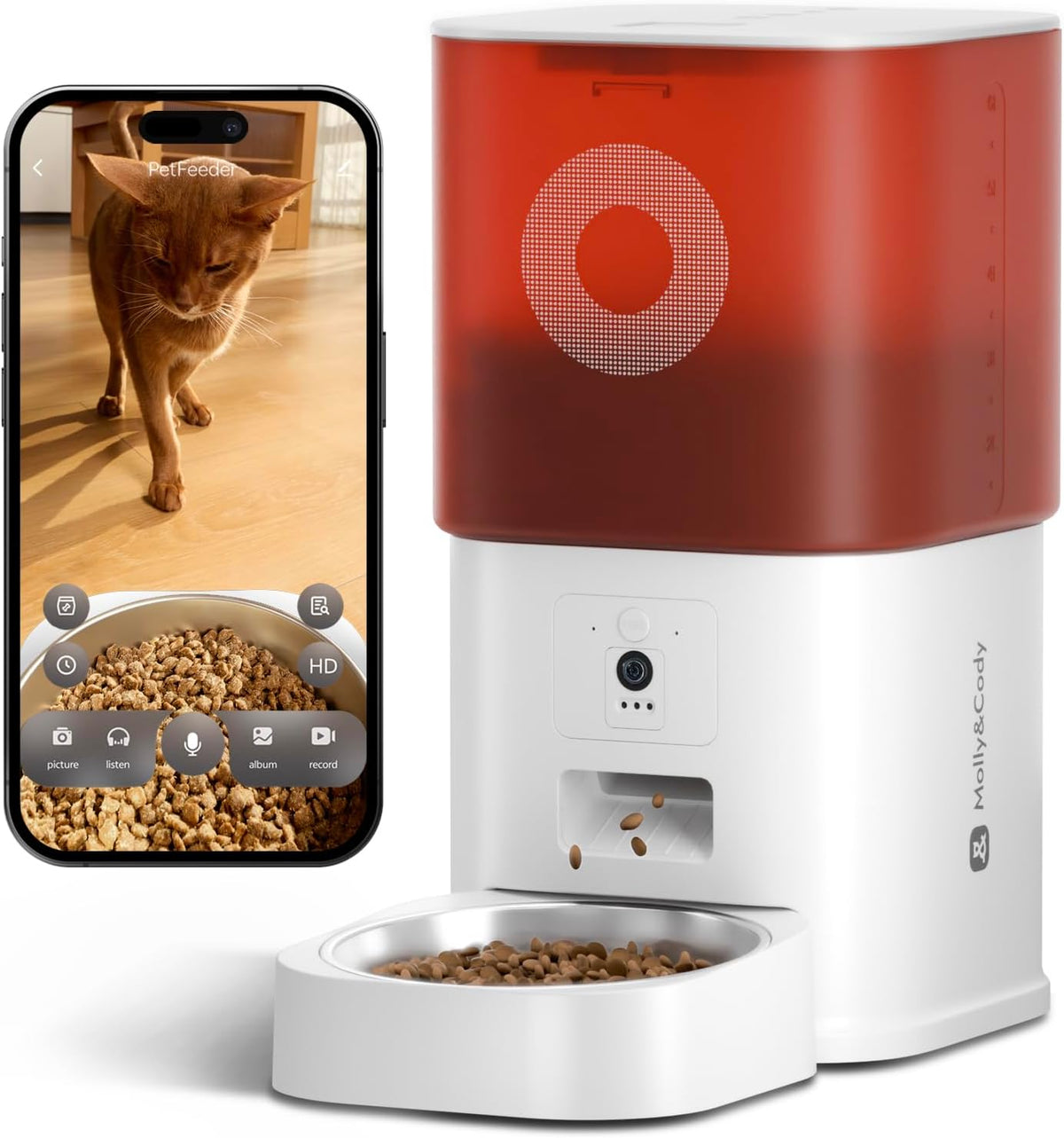 automatic cat feeder with camera: 6l automatic dog, main product view