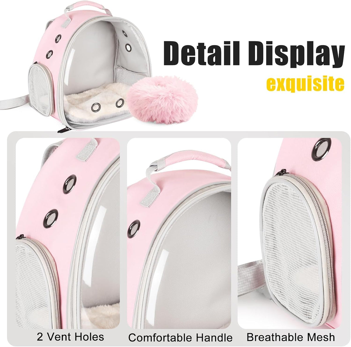 guinea pig carrier backpack and playpen with lid, side view