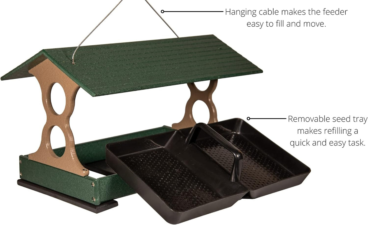 jcs wildlife fly thru bird feeder for outdoors, side view