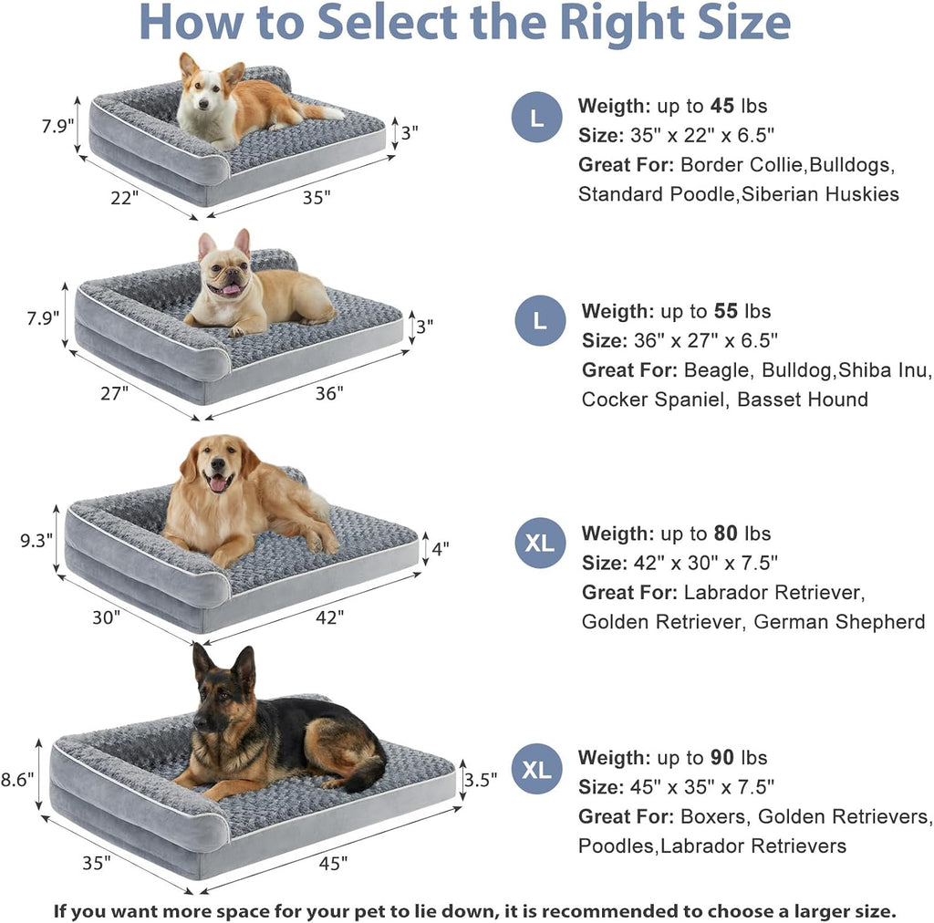 bfpethome orthopedic washable dog bed, sleeping couch for, front angle view