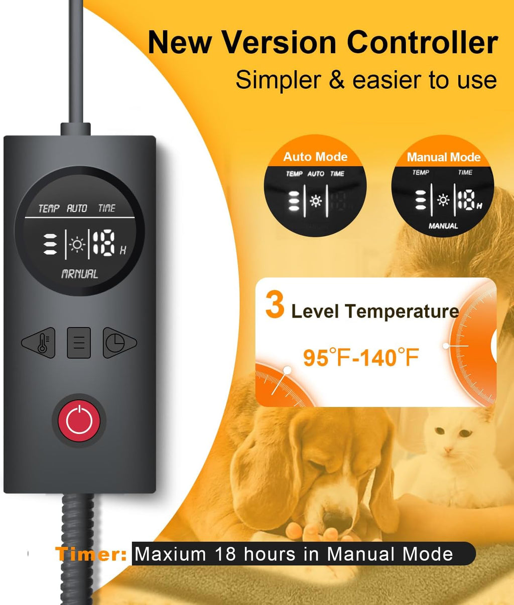 uncn dog cat heating pad pressure activated 18, side view