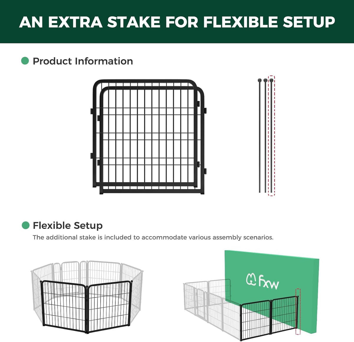 fxw homeplus indoor dog playpen, 24" h, 2 shown in use