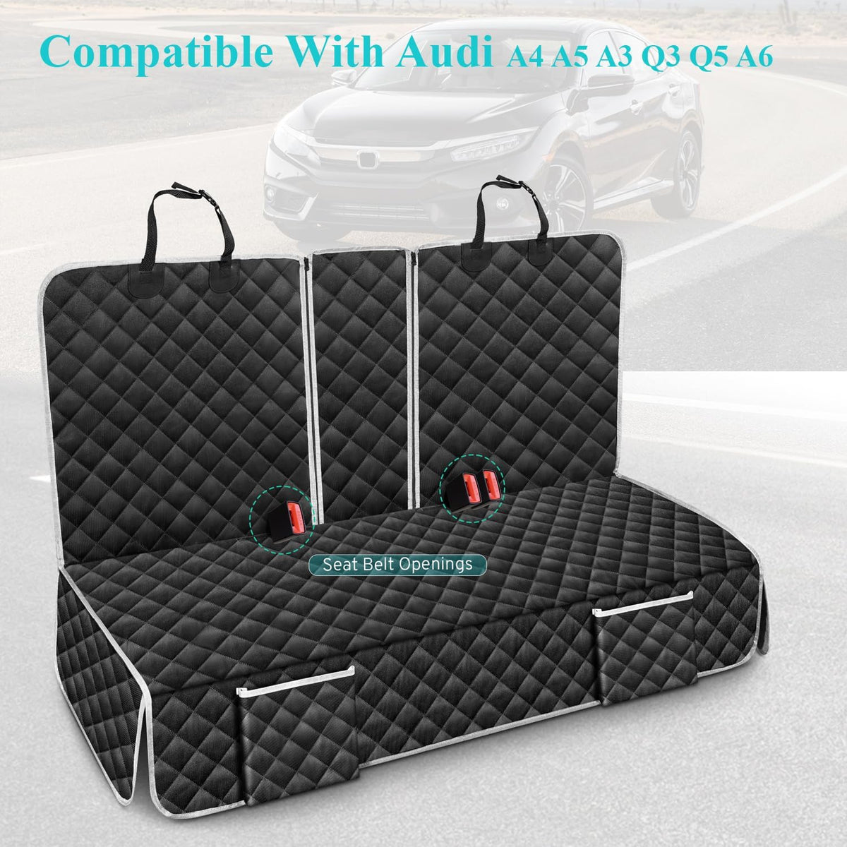 dog car seat cover for audi a4 a5, front angle view