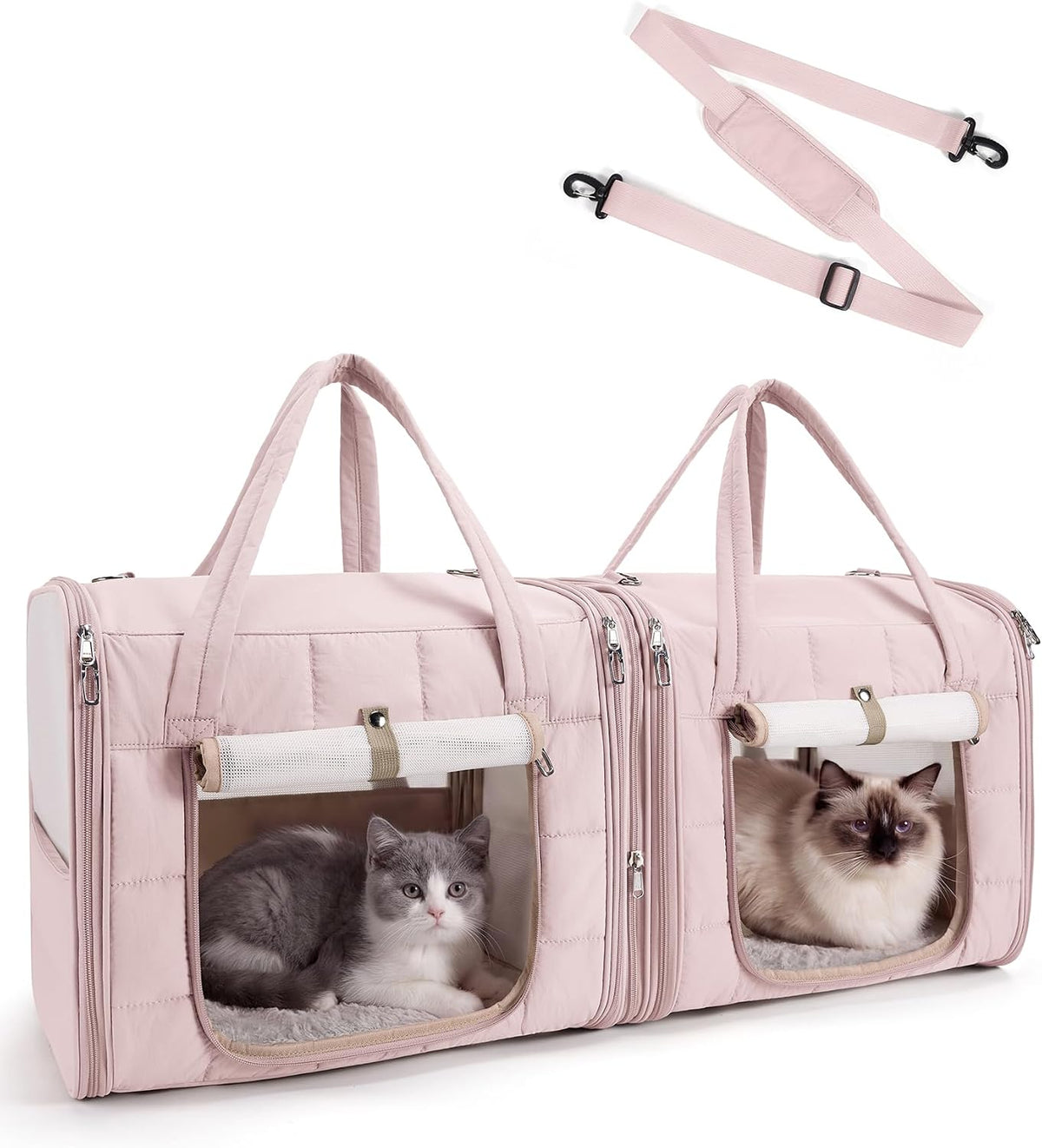 bagsmart double cat carrier for 2 cats, large, main product view