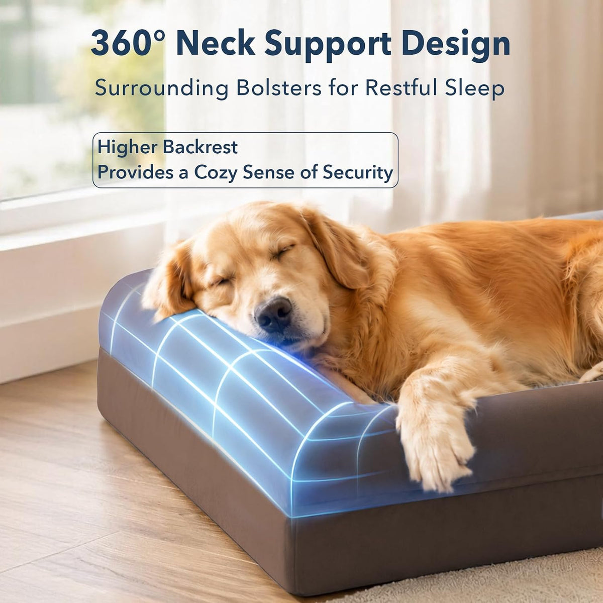 xl orthopedic dog bed waterproof for extra large shown in use