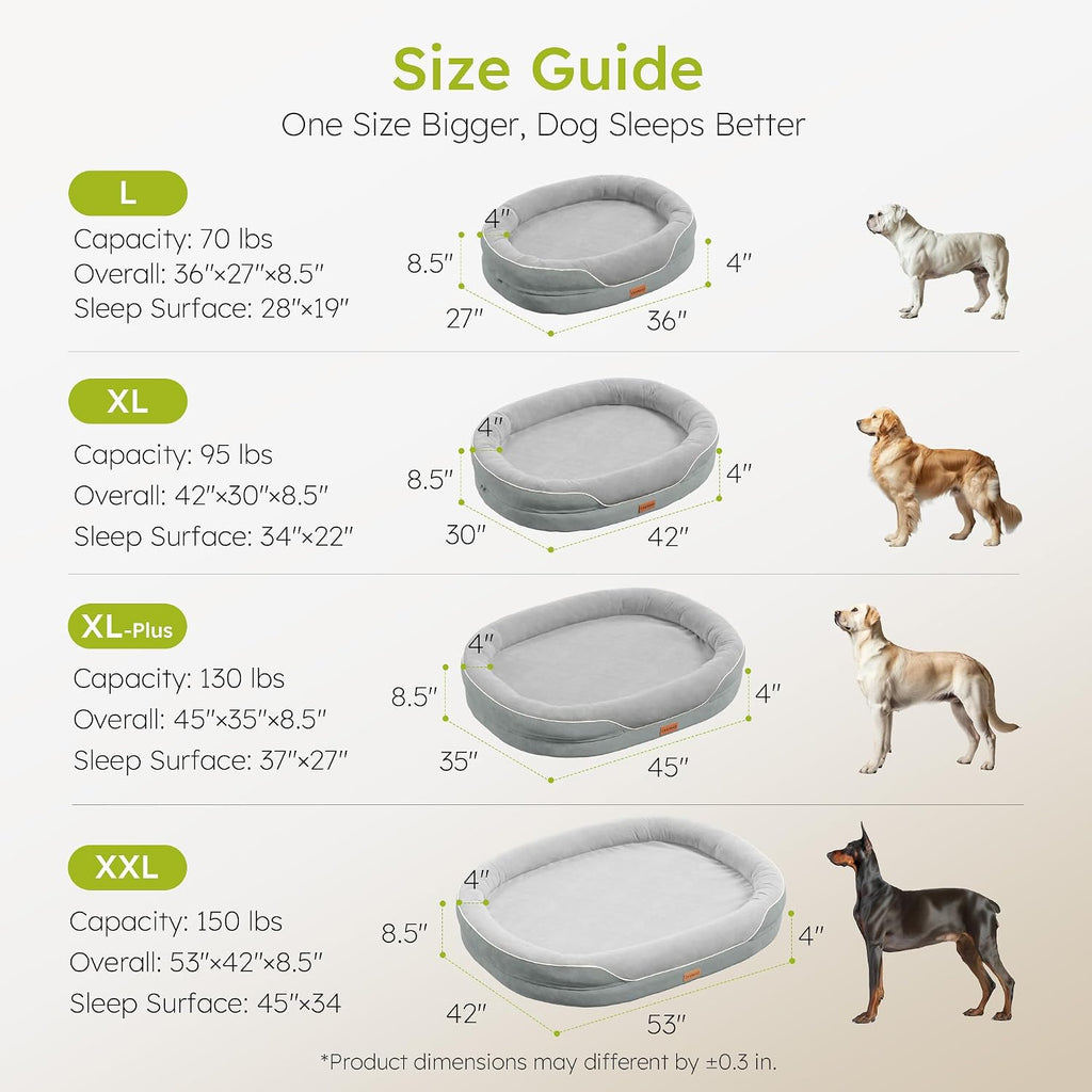 cwawz xxl orthopedic dog bed, 53 in. dog on a desk or shelf