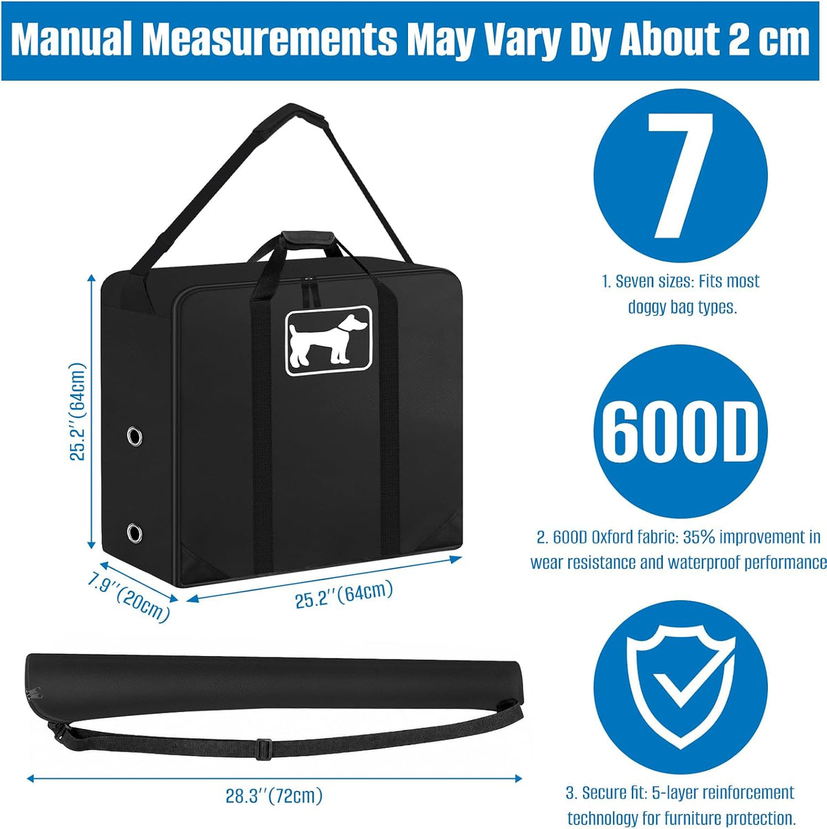 siruiton 2pack 600d dog playpen storage bag fits shown in use