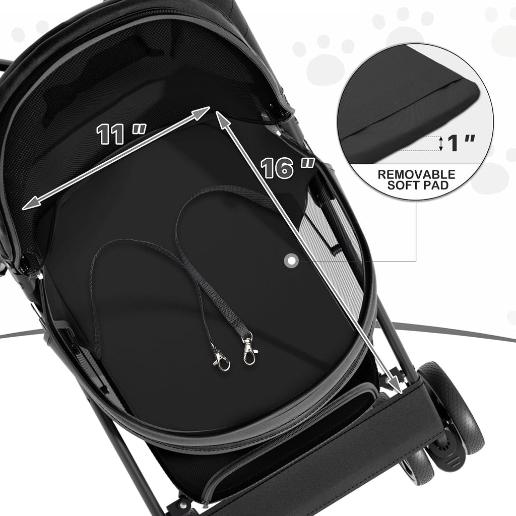 monibloom pet stroller for small/medium dogs and cats, package contents