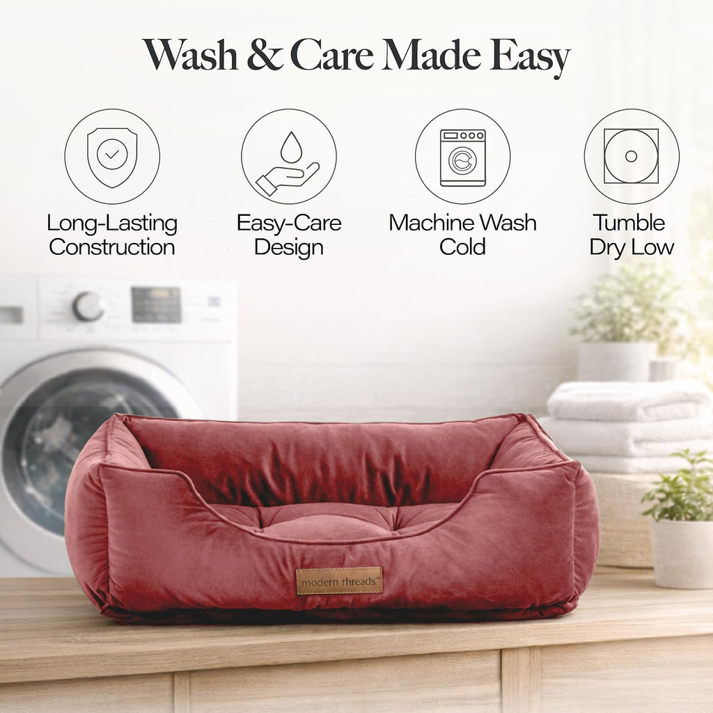 modern threads luxury dog bed - comfortable tufted, package contents