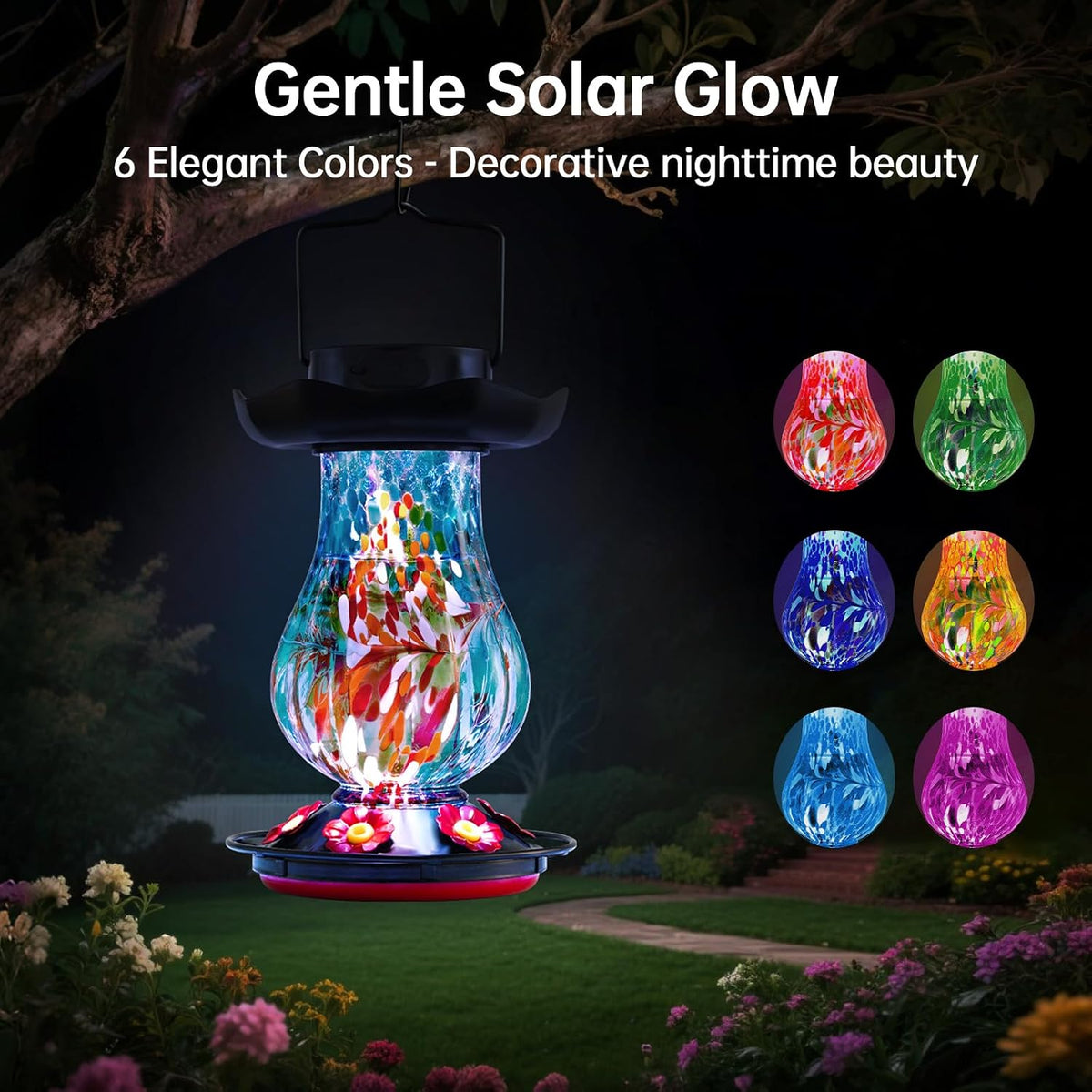 desgully solar hummingbird feeder for outdoor - 25 shown in use