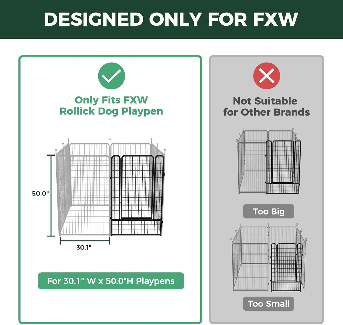 fxw add-on gate panel for outdoor dog playpen shown in use