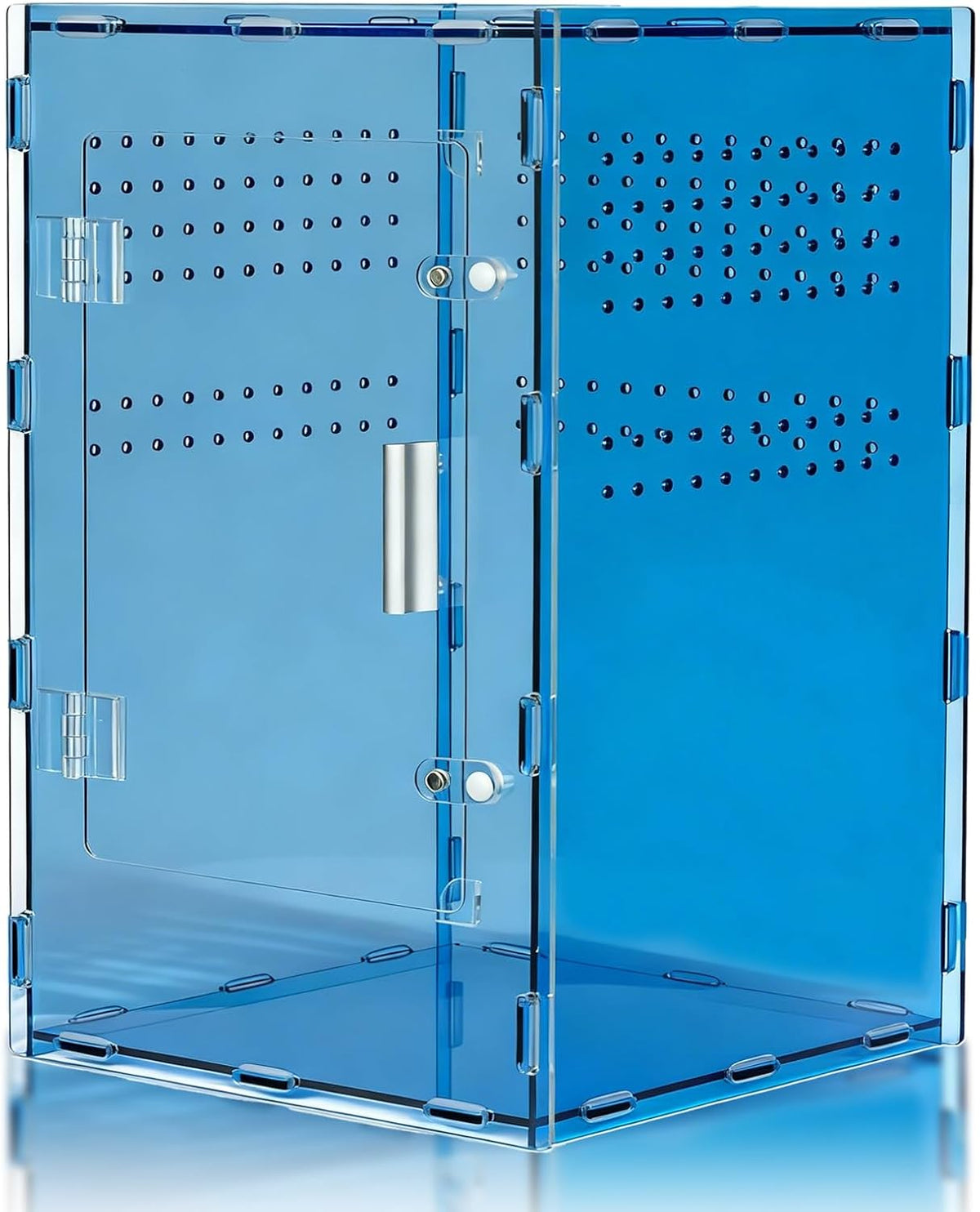 8x8x12 blue acrylic terrarium vertical for spider reptile, main product view